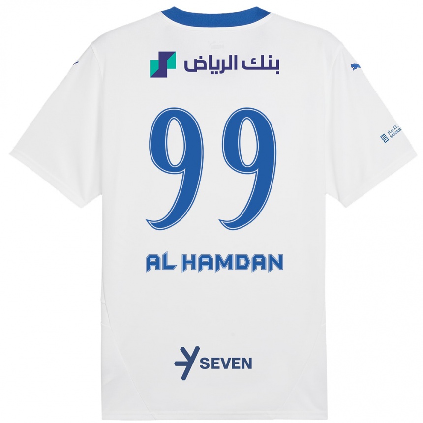 Mujer Fútbol Camiseta Abdullah Al-Hamdan #99 Blanco Azul 2ª Equipación 2024/25 Perú