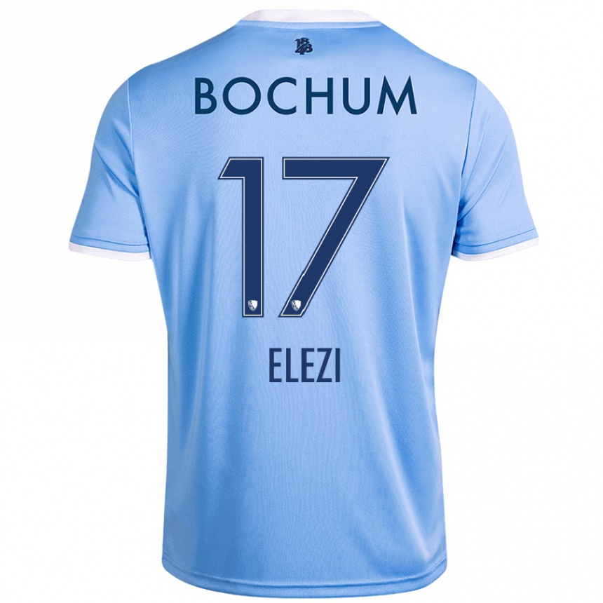 Mujer Fútbol Camiseta Agon Elezi #17 Azul Cielo 2ª Equipación 2024/25 Perú