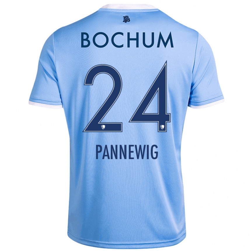 Mujer Fútbol Camiseta Mats Pannewig #24 Azul Cielo 2ª Equipación 2024/25 Perú