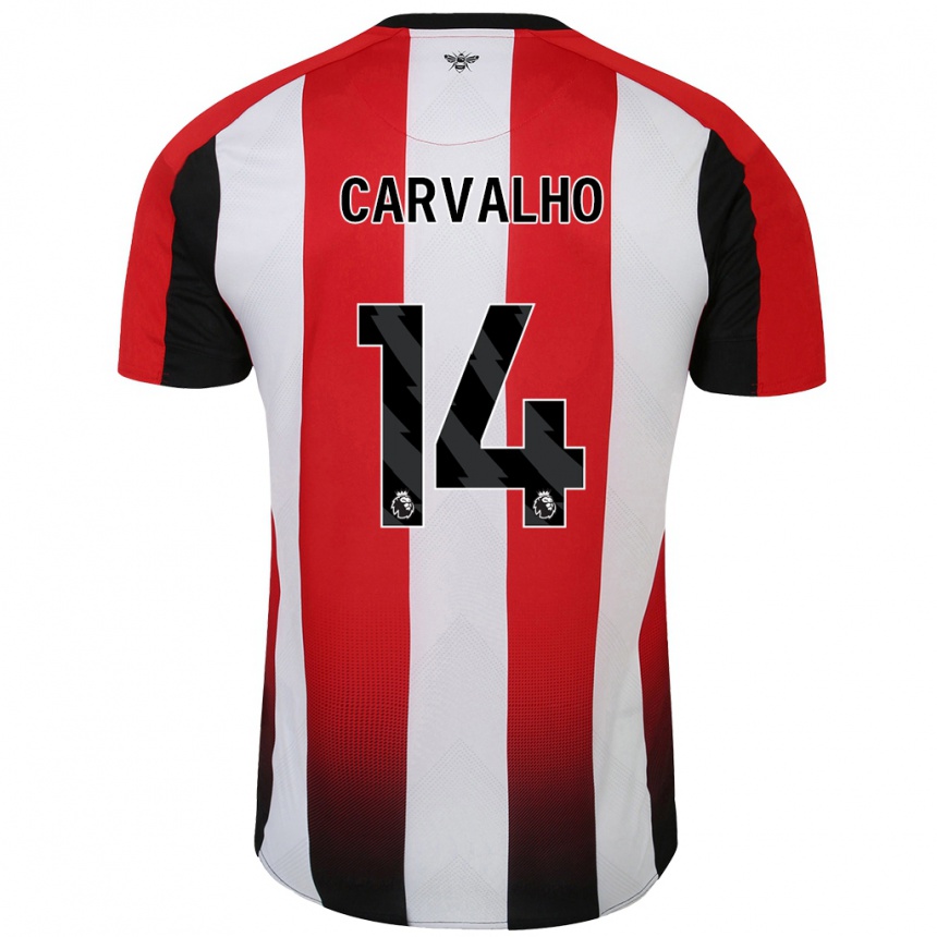 Niño Fútbol Camiseta Fabio Carvalho #14 Rojo Blanco 1ª Equipación 2024/25 Perú