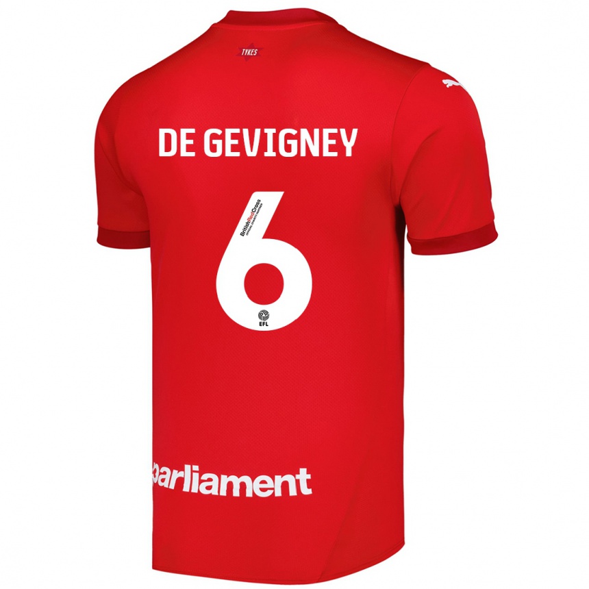 Niño Fútbol Camiseta Maël De Gevigney #6 Rojo 1ª Equipación 2024/25 Perú