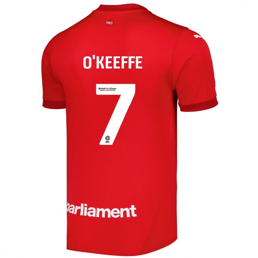 Niño Fútbol Camiseta Corey O'keeffe #7 Rojo 1ª Equipación 2024/25 Perú