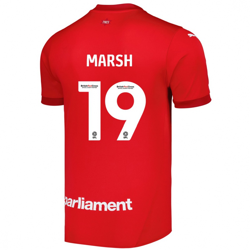 Niño Fútbol Camiseta Aiden Marsh #19 Rojo 1ª Equipación 2024/25 Perú