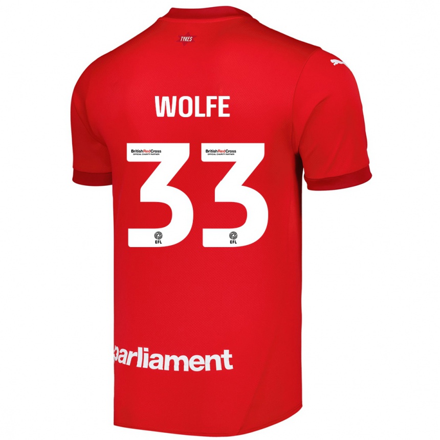 Niño Fútbol Camiseta Matty Wolfe #33 Rojo 1ª Equipación 2024/25 Perú