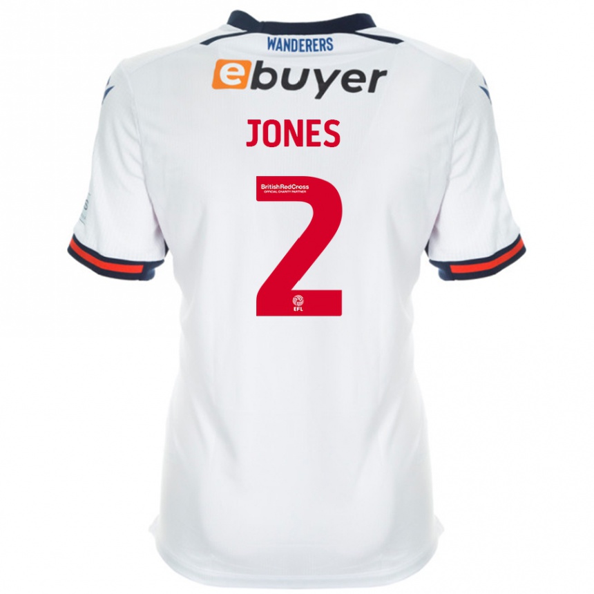 Niño Fútbol Camiseta Gethin Jones #2 Blanco 1ª Equipación 2024/25 Perú