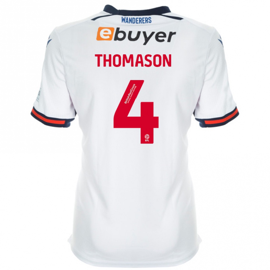 Niño Fútbol Camiseta George Thomason #4 Blanco 1ª Equipación 2024/25 Perú