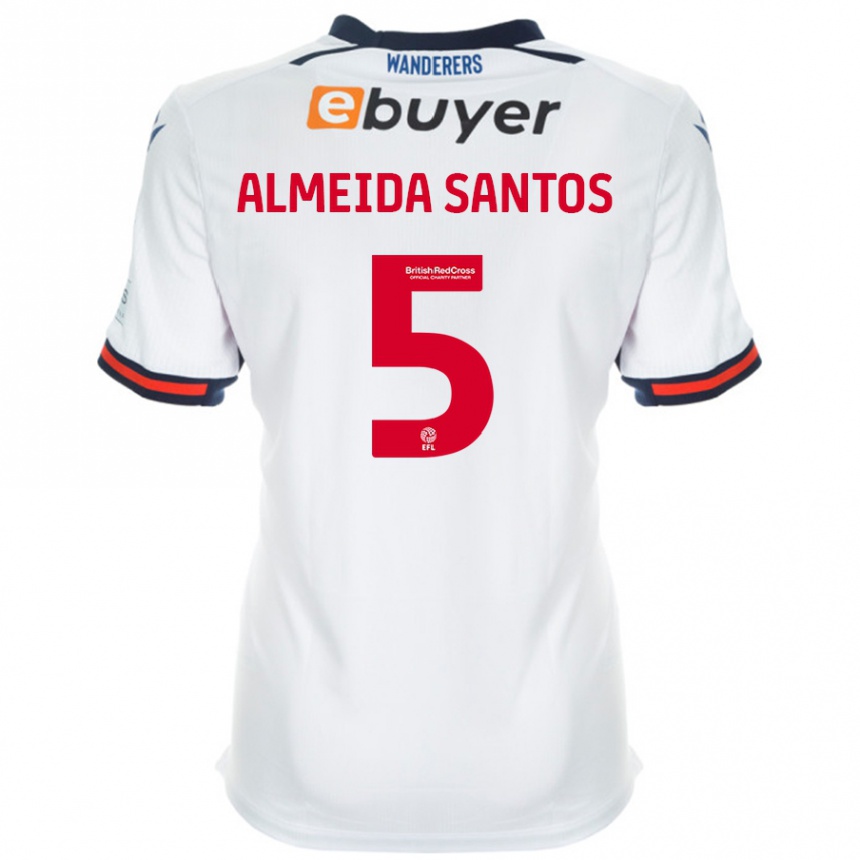 Niño Fútbol Camiseta Ricardo Santos #5 Blanco 1ª Equipación 2024/25 Perú