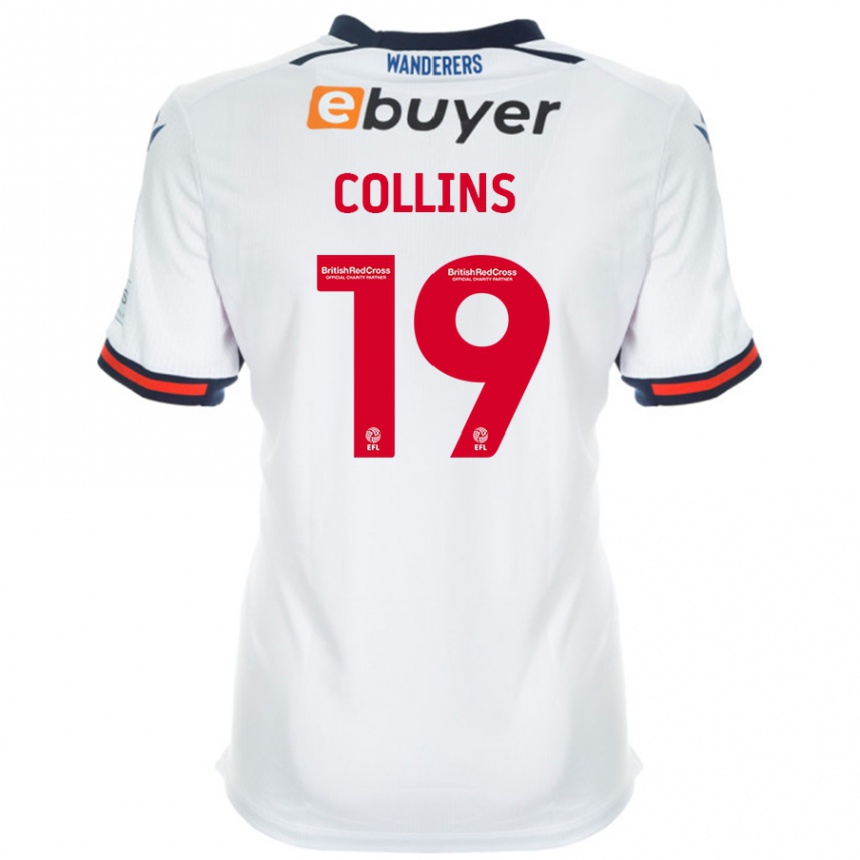 Niño Fútbol Camiseta Aaron Collins #19 Blanco 1ª Equipación 2024/25 Perú