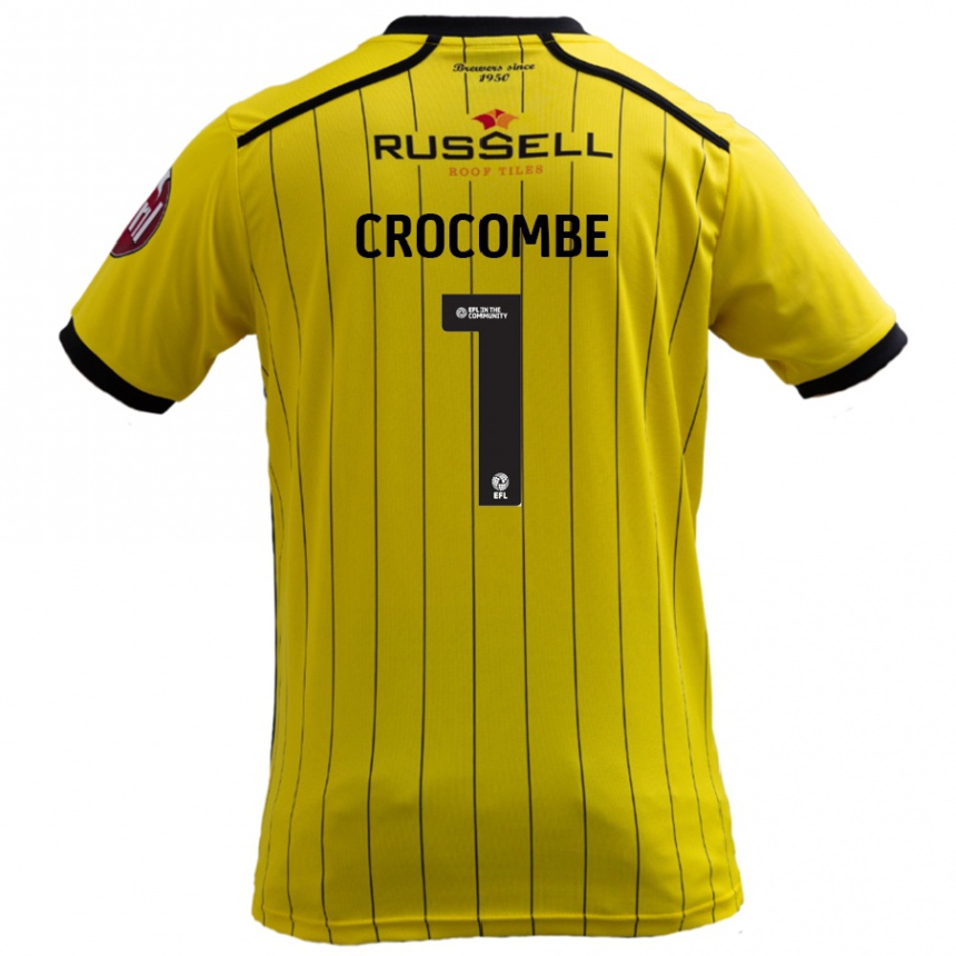 Niño Fútbol Camiseta Max Crocombe #1 Amarillo 1ª Equipación 2024/25 Perú