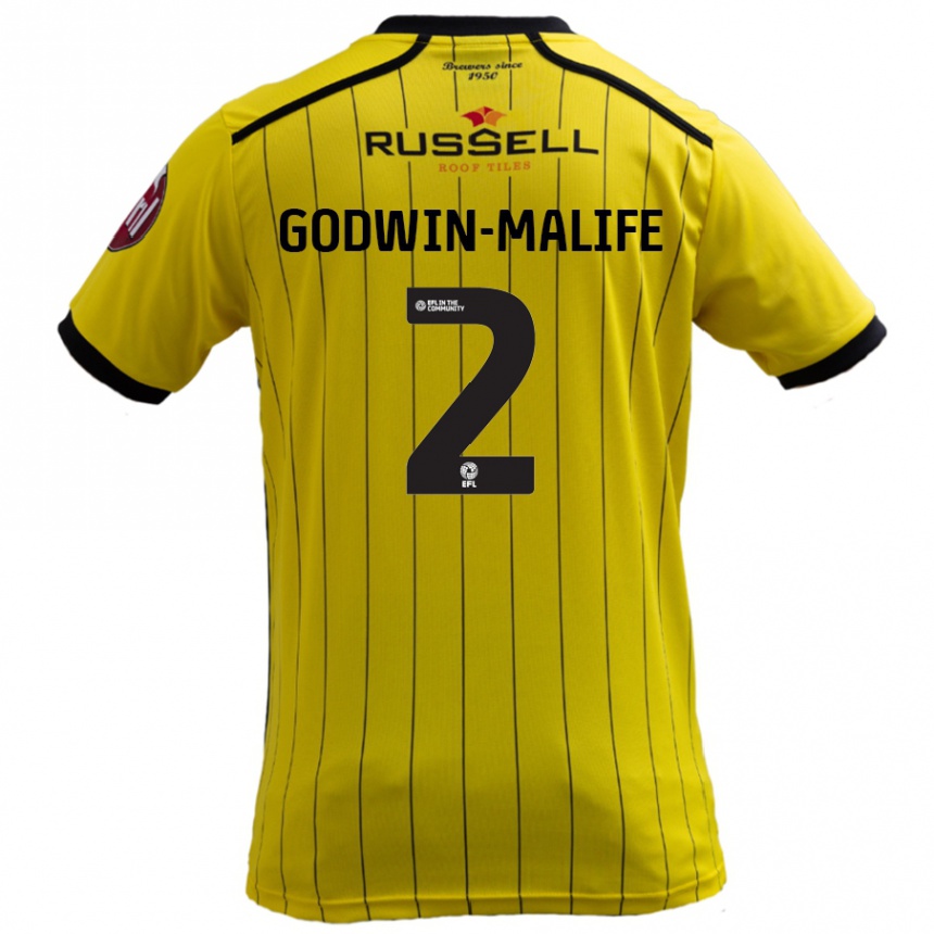 Niño Fútbol Camiseta Udoka Godwin-Malife #2 Amarillo 1ª Equipación 2024/25 Perú