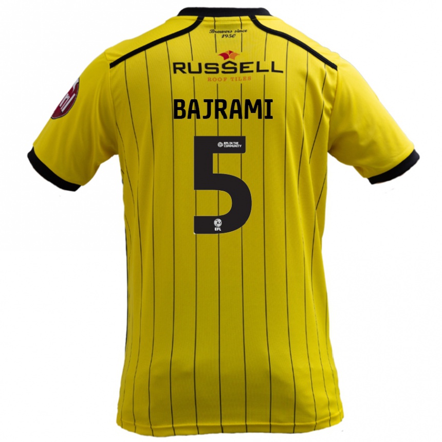 Niño Fútbol Camiseta Geraldo Bajrami #5 Amarillo 1ª Equipación 2024/25 Perú