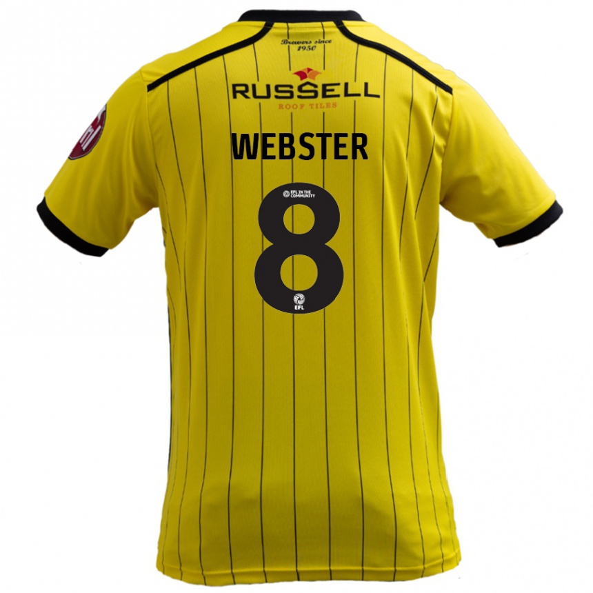 Niño Fútbol Camiseta Charlie Webster #8 Amarillo 1ª Equipación 2024/25 Perú