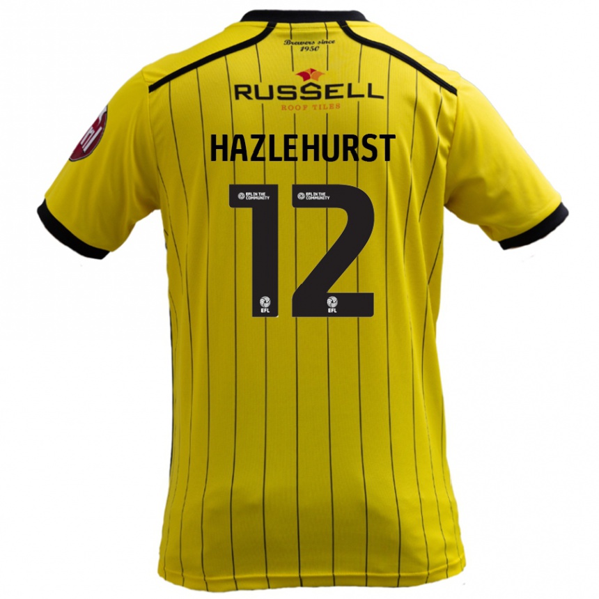 Niño Fútbol Camiseta Jack Hazlehurst #12 Amarillo 1ª Equipación 2024/25 Perú