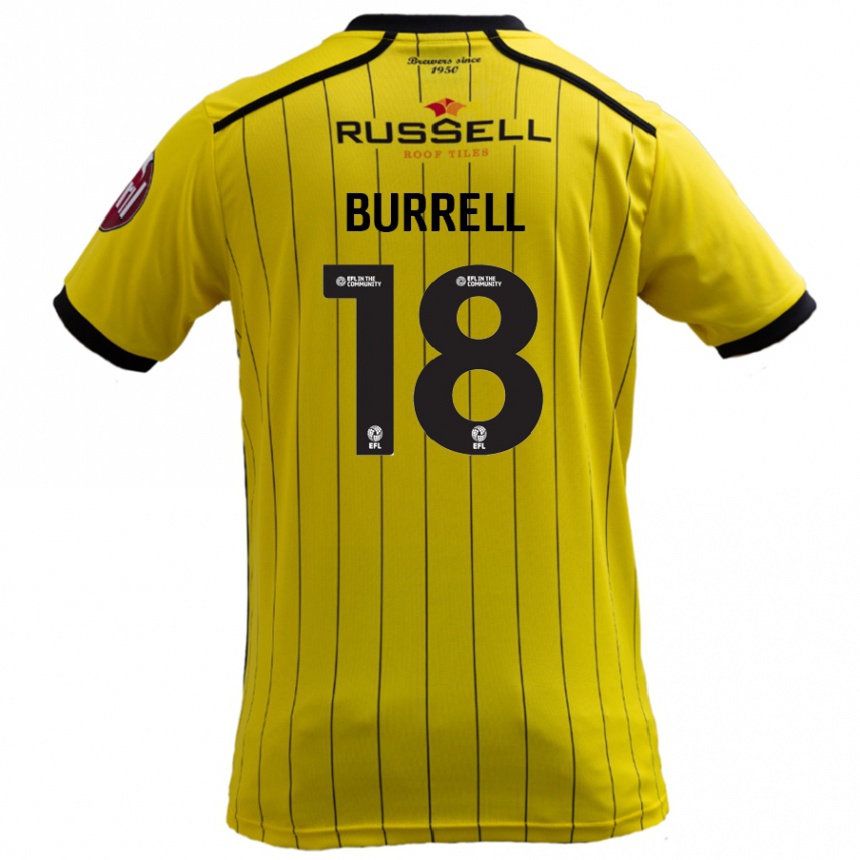 Niño Fútbol Camiseta Rumarn Burrell #18 Amarillo 1ª Equipación 2024/25 Perú