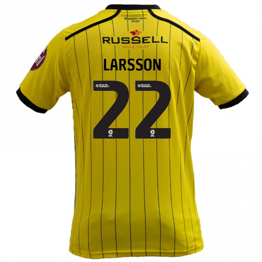 Niño Fútbol Camiseta Julian Larsson #22 Amarillo 1ª Equipación 2024/25 Perú