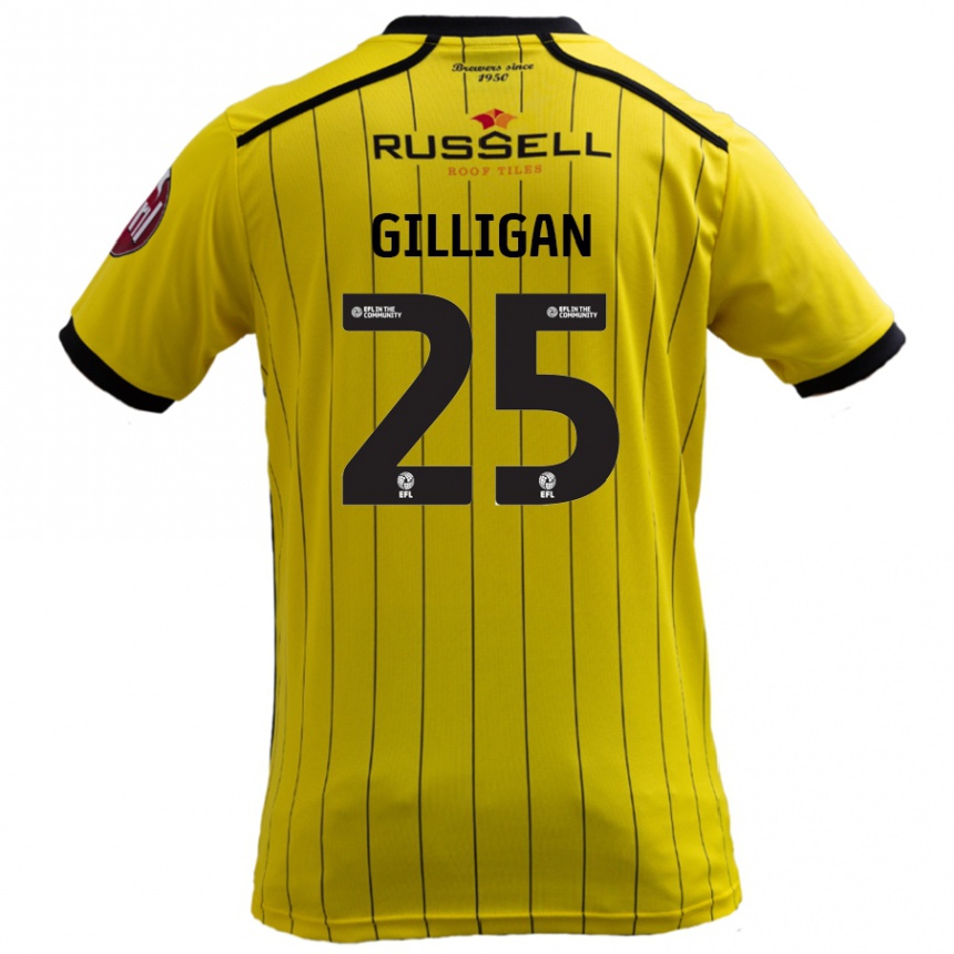 Niño Fútbol Camiseta Ciaran Gilligan #25 Amarillo 1ª Equipación 2024/25 Perú