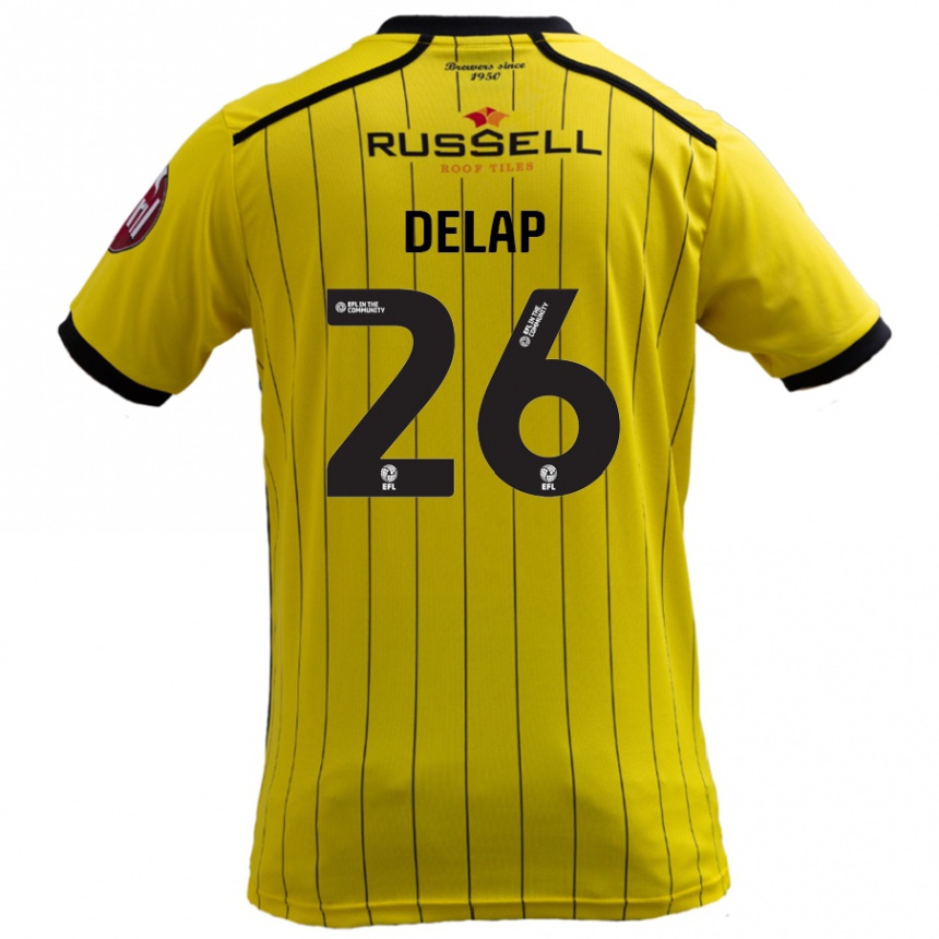 Niño Fútbol Camiseta Finn Delap #26 Amarillo 1ª Equipación 2024/25 Perú