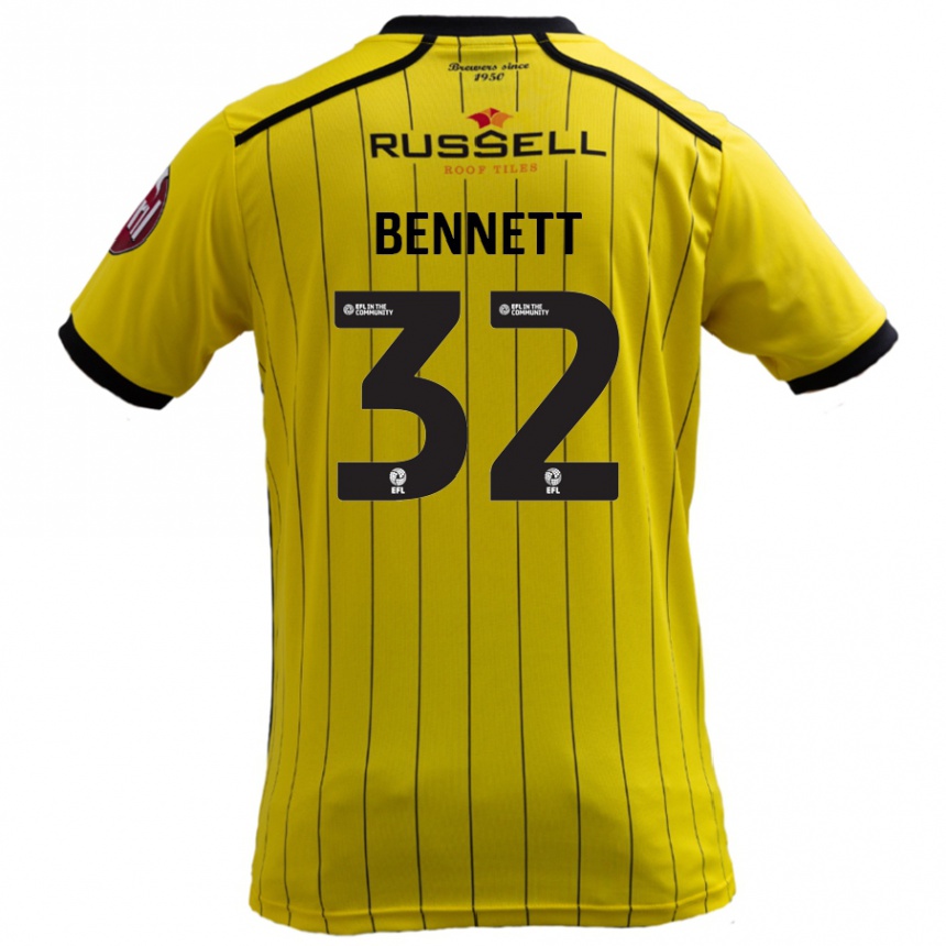 Niño Fútbol Camiseta Mason Bennett #32 Amarillo 1ª Equipación 2024/25 Perú