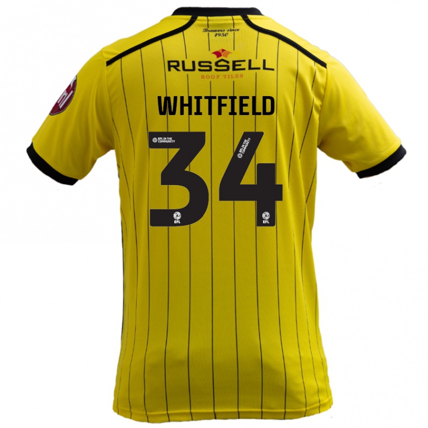 Niño Fútbol Camiseta Ben Whitfield #34 Amarillo 1ª Equipación 2024/25 Perú