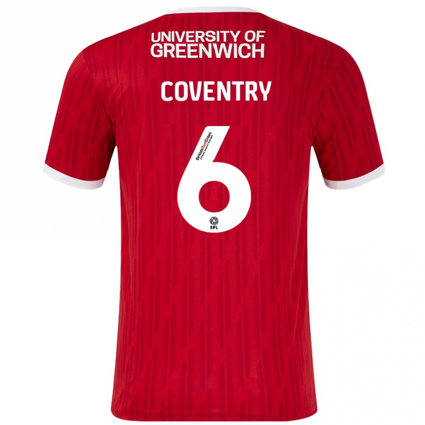 Niño Fútbol Camiseta Conor Coventry #6 Rojo Blanco 1ª Equipación 2024/25 Perú