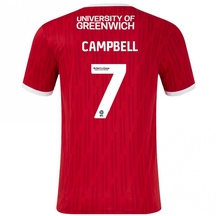 Niño Fútbol Camiseta Tyreece Campbell #7 Rojo Blanco 1ª Equipación 2024/25 Perú