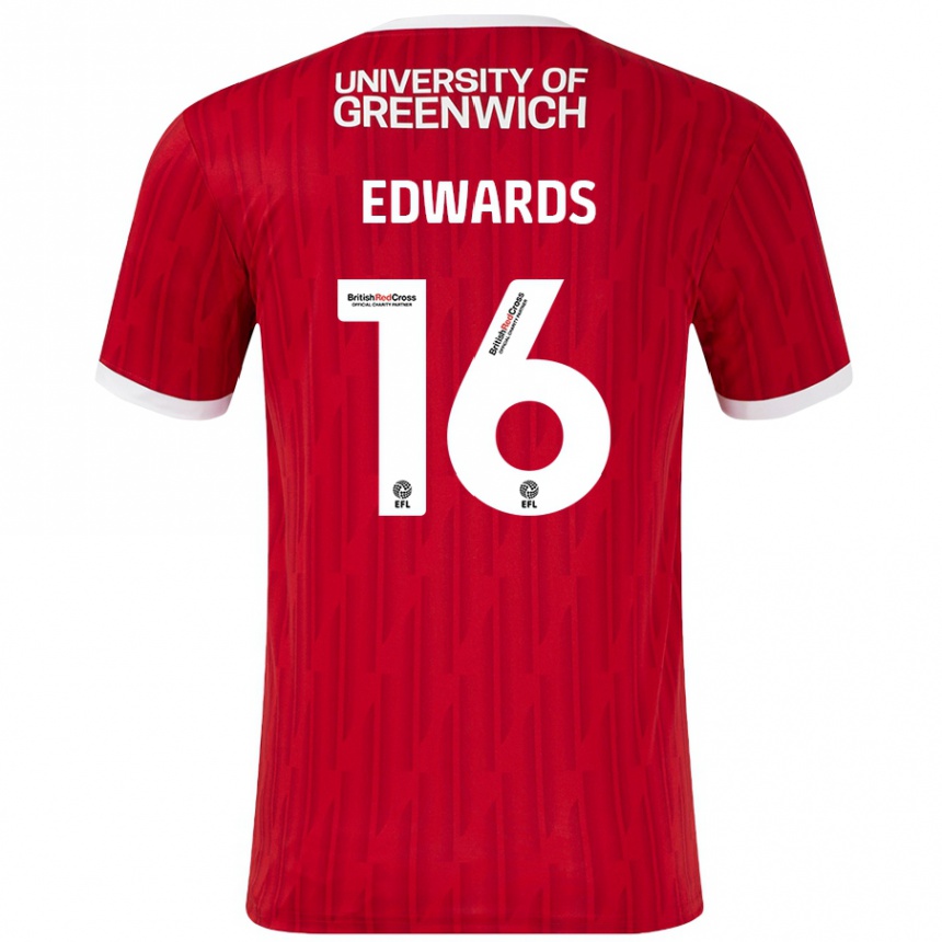 Niño Fútbol Camiseta Josh Edwards #16 Rojo Blanco 1ª Equipación 2024/25 Perú