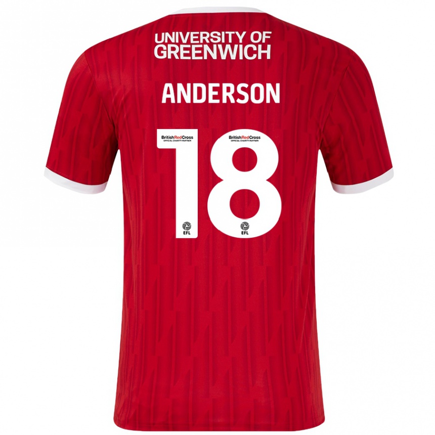 Niño Fútbol Camiseta Karoy Anderson #18 Rojo Blanco 1ª Equipación 2024/25 Perú