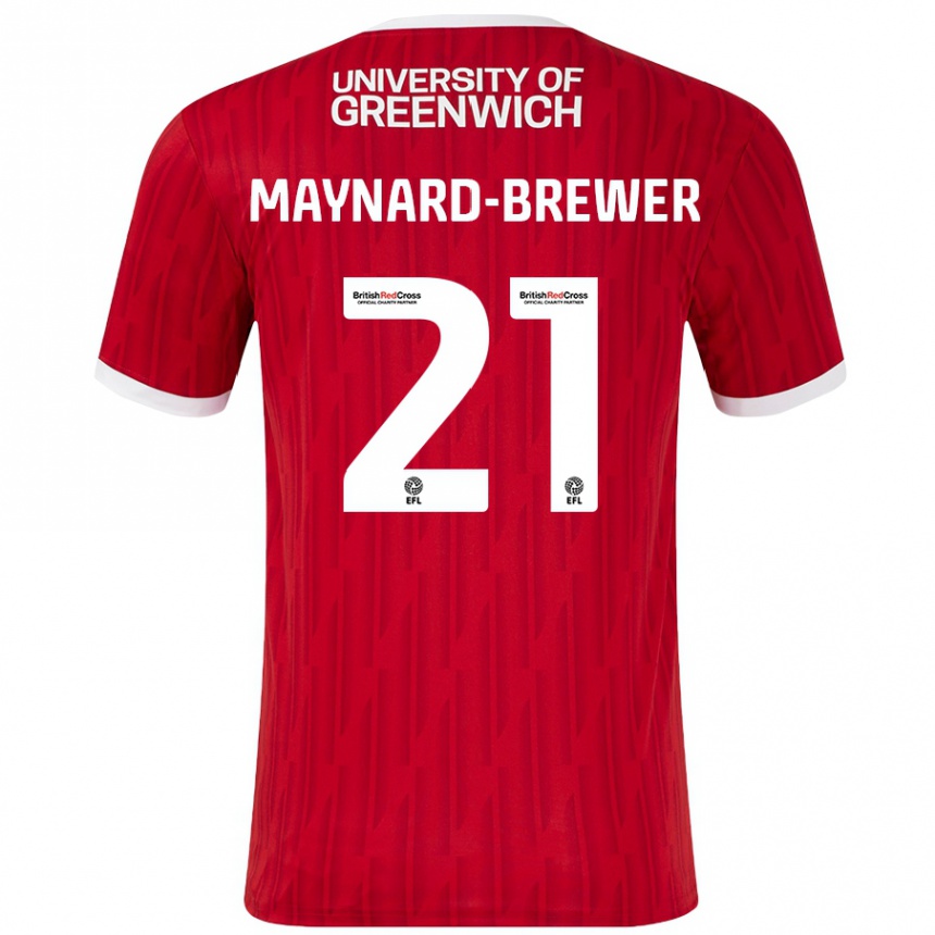 Niño Fútbol Camiseta Ashley Maynard-Brewer #21 Rojo Blanco 1ª Equipación 2024/25 Perú