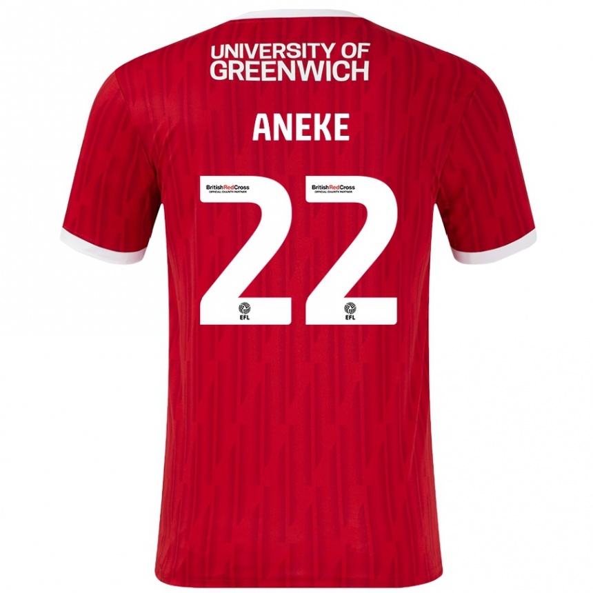 Niño Fútbol Camiseta Chuks Aneke #22 Rojo Blanco 1ª Equipación 2024/25 Perú