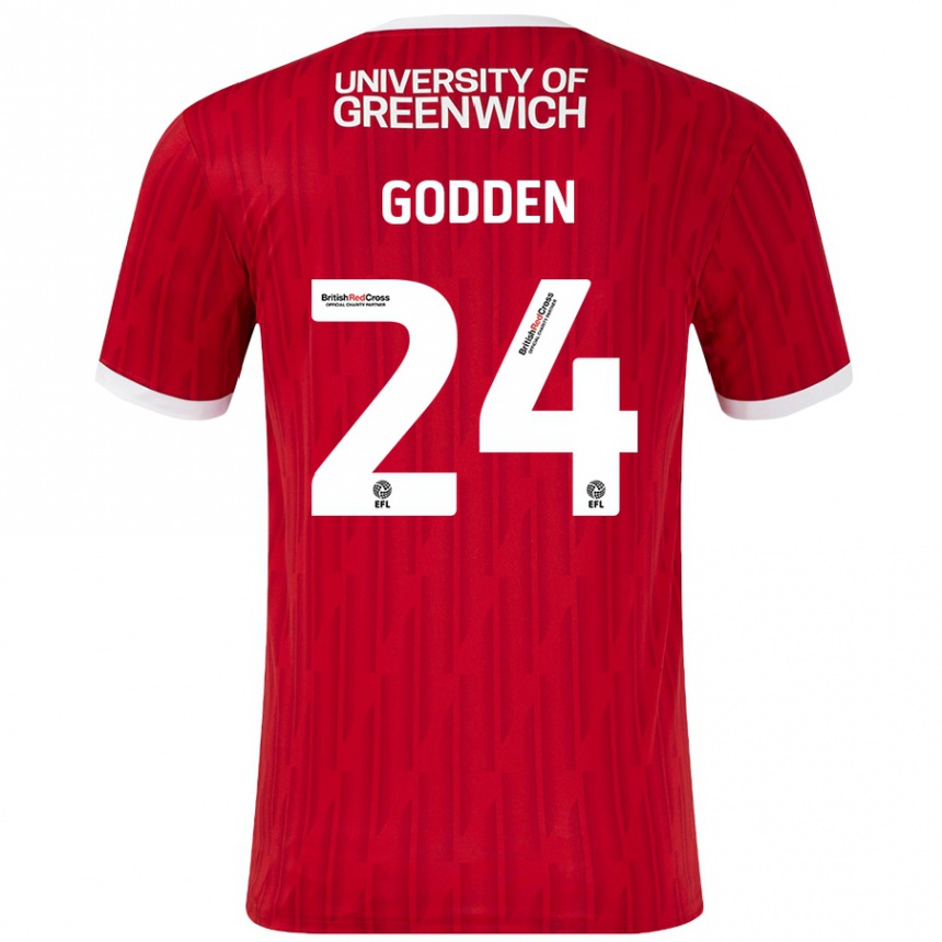 Niño Fútbol Camiseta Matt Godden #24 Rojo Blanco 1ª Equipación 2024/25 Perú