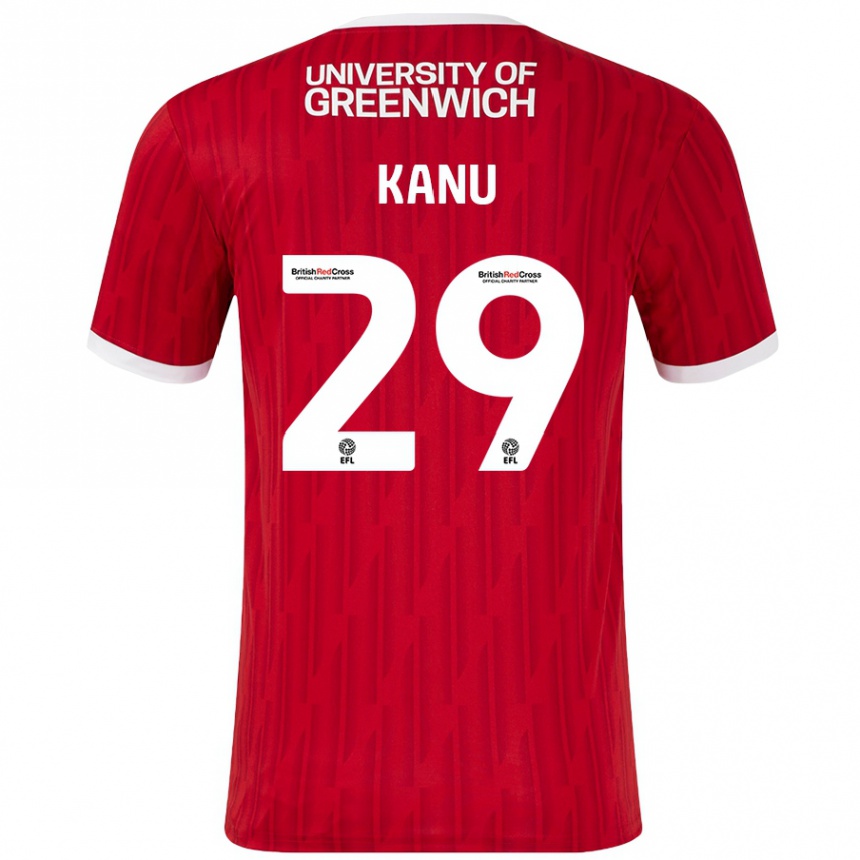 Niño Fútbol Camiseta Daniel Kanu #29 Rojo Blanco 1ª Equipación 2024/25 Perú