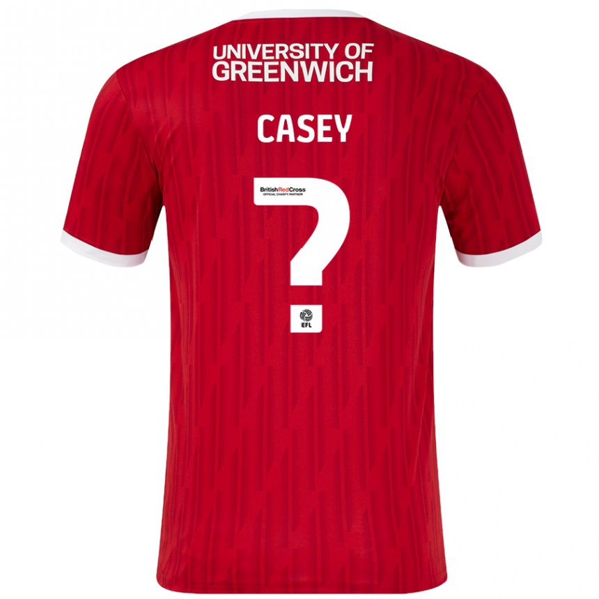 Niño Fútbol Camiseta Patrick Casey #0 Rojo Blanco 1ª Equipación 2024/25 Perú