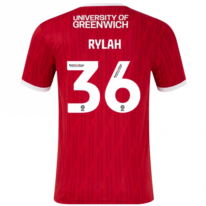 Niño Fútbol Camiseta Henry Rylah #36 Rojo Blanco 1ª Equipación 2024/25 Perú