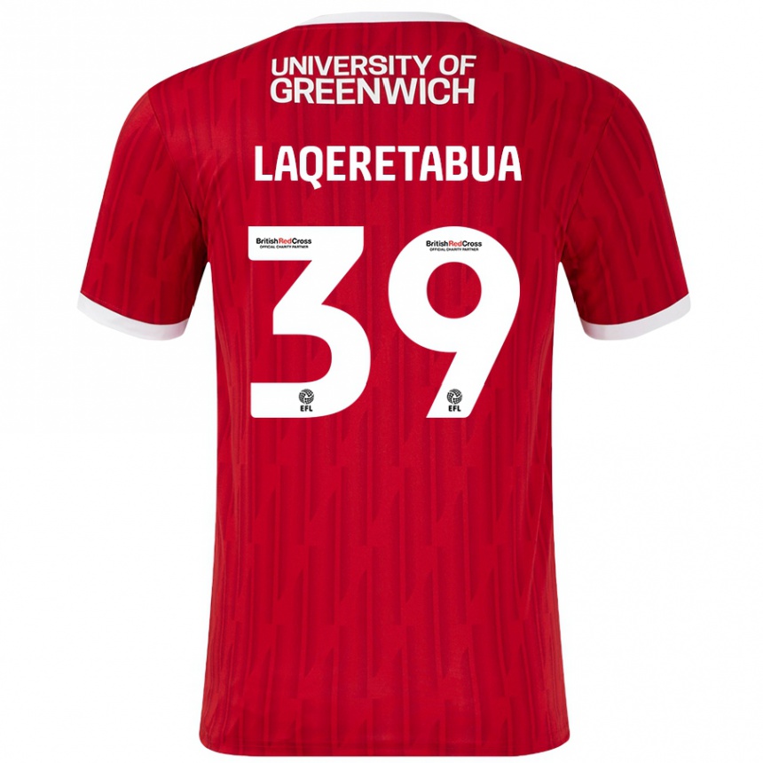 Niño Fútbol Camiseta Josh Laqeretabua #39 Rojo Blanco 1ª Equipación 2024/25 Perú