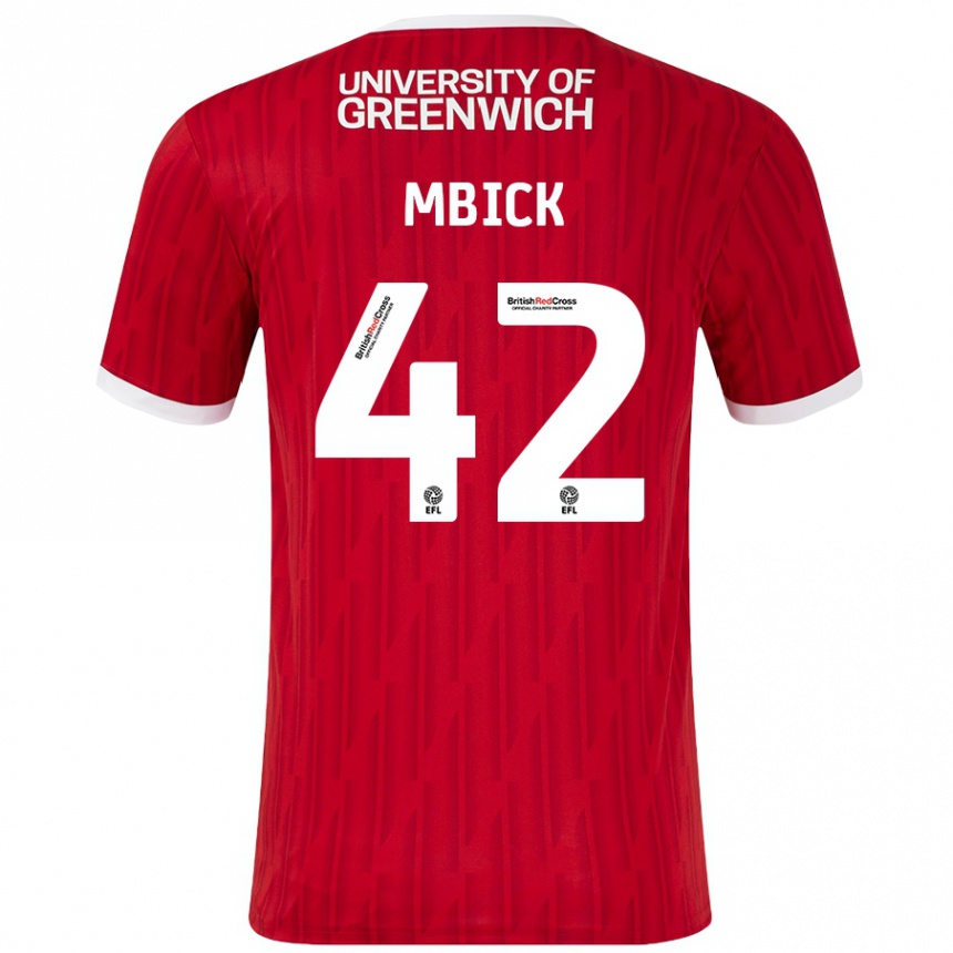 Niño Fútbol Camiseta Micah Mbick #42 Rojo Blanco 1ª Equipación 2024/25 Perú