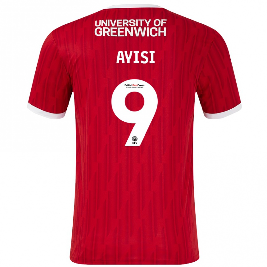 Niño Fútbol Camiseta Freda Ayisi #9 Rojo Blanco 1ª Equipación 2024/25 Perú