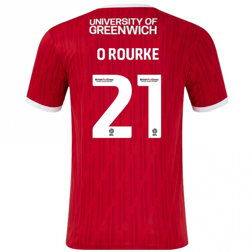 Niño Fútbol Camiseta Sophie O'rourke #21 Rojo Blanco 1ª Equipación 2024/25 Perú