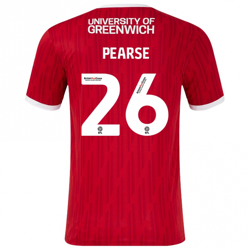 Niño Fútbol Camiseta Gracie Pearse #26 Rojo Blanco 1ª Equipación 2024/25 Perú