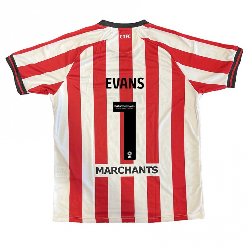 Niño Fútbol Camiseta Owen Evans #1 Rojo Blanco 1ª Equipación 2024/25 Perú