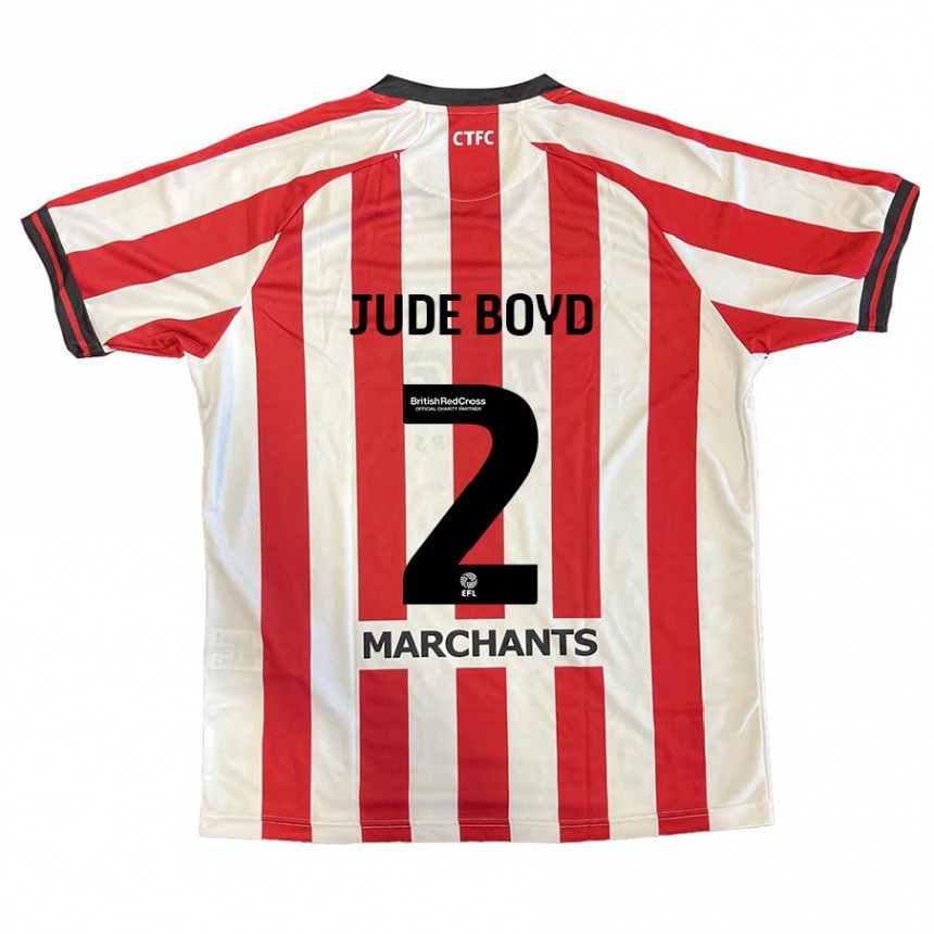 Niño Fútbol Camiseta Arkell Jude-Boyd #2 Rojo Blanco 1ª Equipación 2024/25 Perú