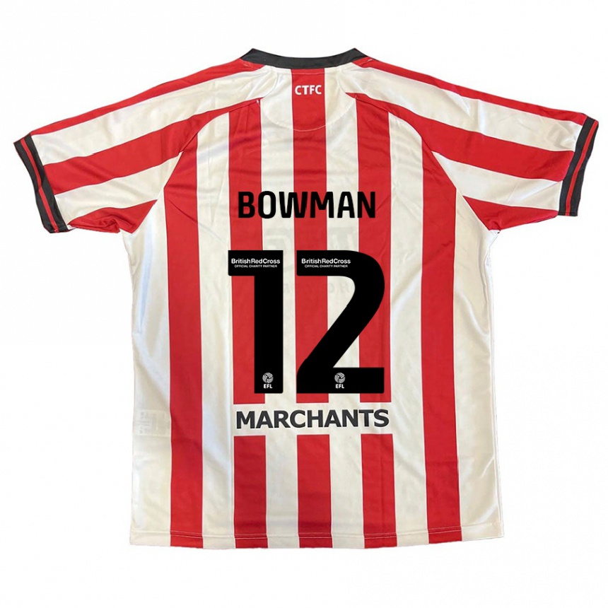 Niño Fútbol Camiseta Ryan Bowman #12 Rojo Blanco 1ª Equipación 2024/25 Perú