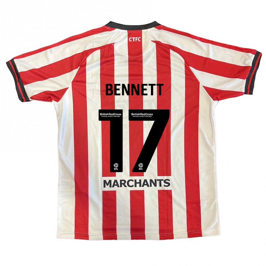 Niño Fútbol Camiseta Scot Bennett #17 Rojo Blanco 1ª Equipación 2024/25 Perú