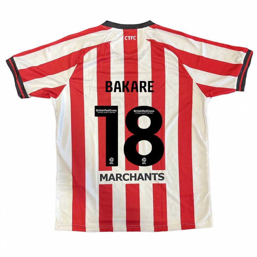 Niño Fútbol Camiseta Ibrahim Bakare #18 Rojo Blanco 1ª Equipación 2024/25 Perú