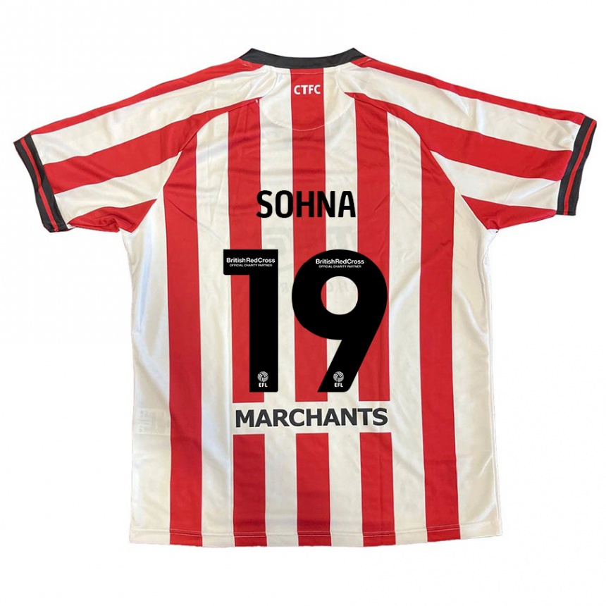 Niño Fútbol Camiseta Harrison Sohna #19 Rojo Blanco 1ª Equipación 2024/25 Perú