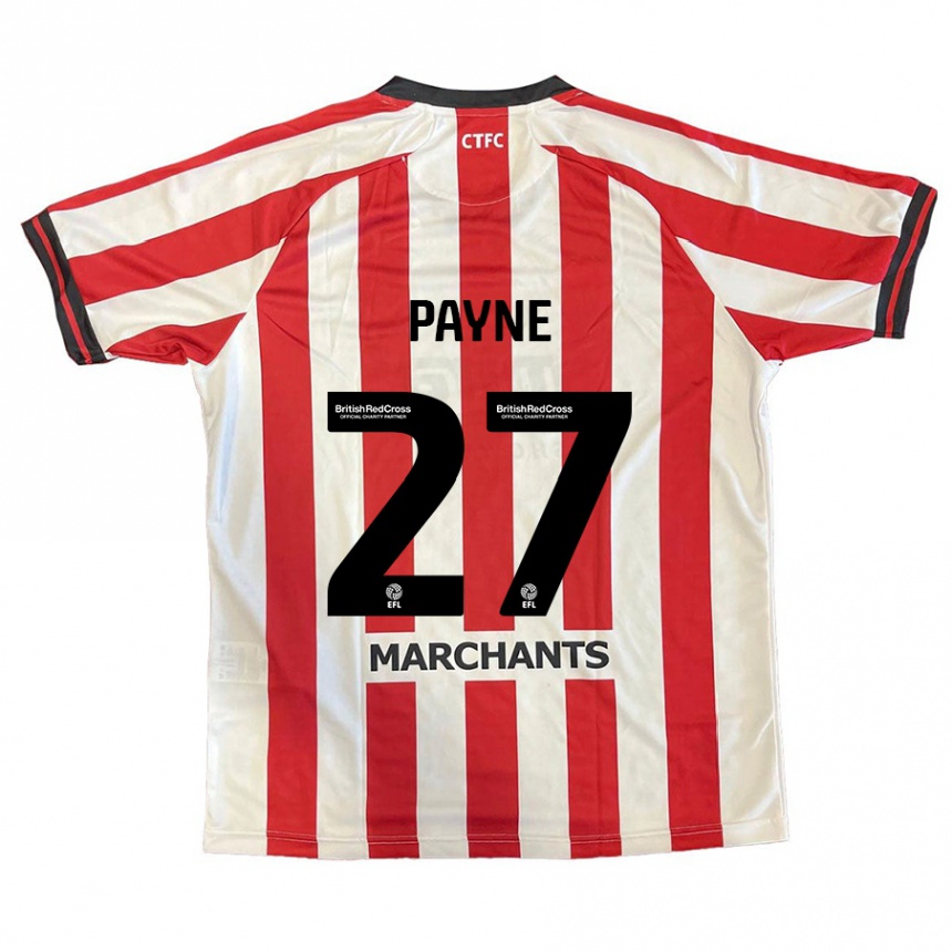 Niño Fútbol Camiseta Lewis Payne #27 Rojo Blanco 1ª Equipación 2024/25 Perú