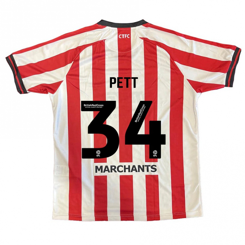 Niño Fútbol Camiseta Tom Pett #34 Rojo Blanco 1ª Equipación 2024/25 Perú