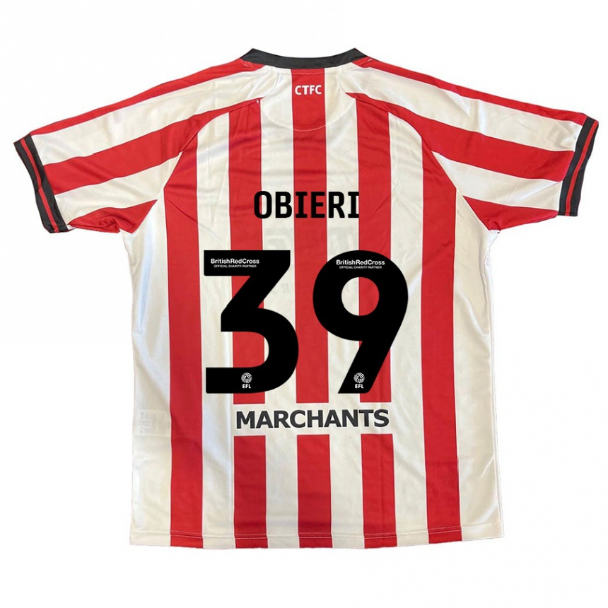 Niño Fútbol Camiseta Sopuruchukwu Obieri #39 Rojo Blanco 1ª Equipación 2024/25 Perú