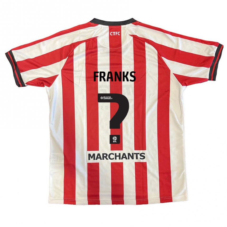 Niño Fútbol Camiseta Jude Franks #0 Rojo Blanco 1ª Equipación 2024/25 Perú