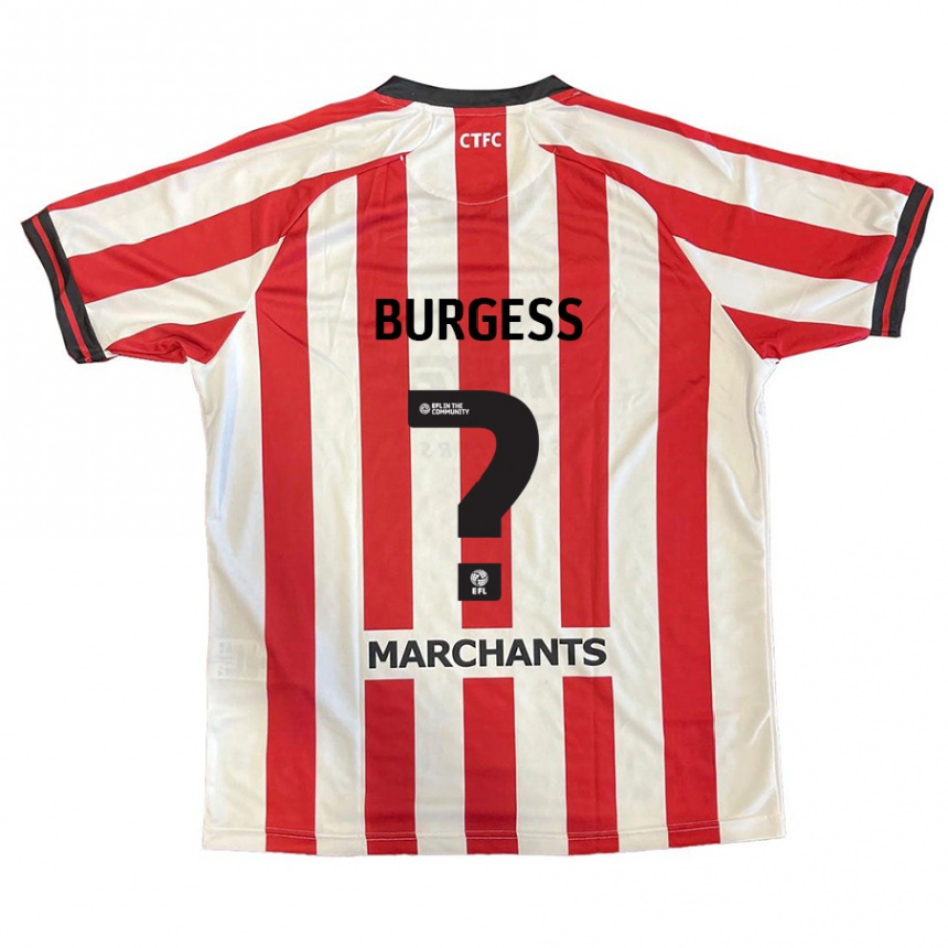 Niño Fútbol Camiseta Bradley Burgess #0 Rojo Blanco 1ª Equipación 2024/25 Perú