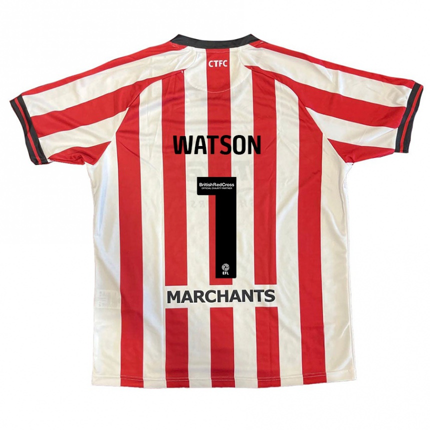 Niño Fútbol Camiseta Aimee Watson #1 Rojo Blanco 1ª Equipación 2024/25 Perú